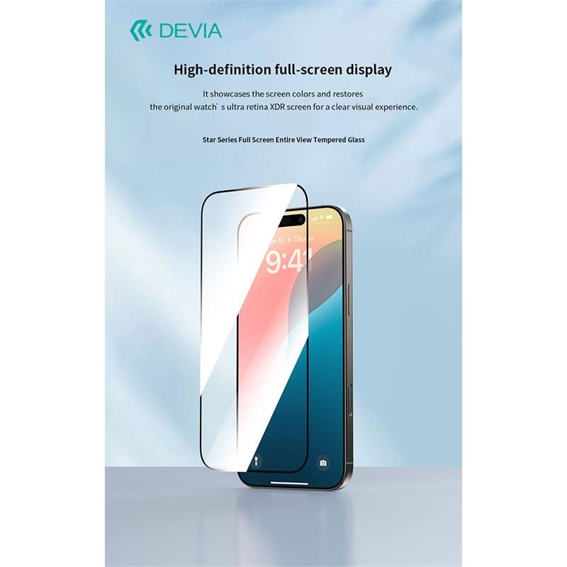 Devia ochranné sklo Star Series pre iPhone 16 Plus/iPhone 15 Plus - Black Frame