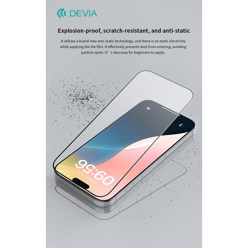 Devia ochranné sklo Star Series pre iPhone 16 Plus/iPhone 15 Plus - Black Frame