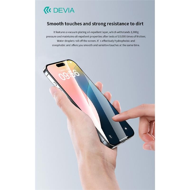 Devia ochranné sklo Star Series pre iPhone 16 Plus/iPhone 15 Plus - Black Frame