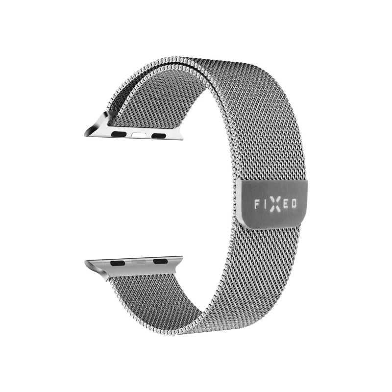 FIXED Mesh Strap pre Apple Watch 38/40/41mm, strieborný
