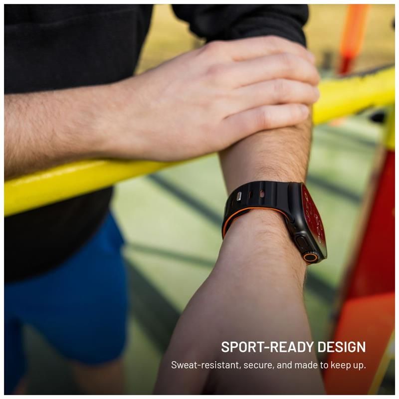 FIXED Silicone Magnetic Strap pre Apple Watch 42/44/45/49mm, čierny
