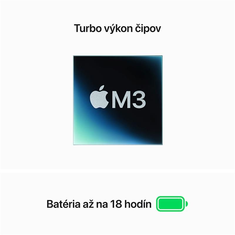 MacBook Air 13" Apple M3 8C CPU 8C GPU 8GB 256GB kozmická sivá SK *Použitý s DPH - Trieda B*