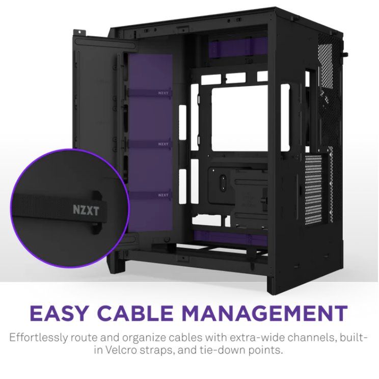NZXT case H9 Flow RGB, ATX, Large Dual Chamber Mid Tower, black