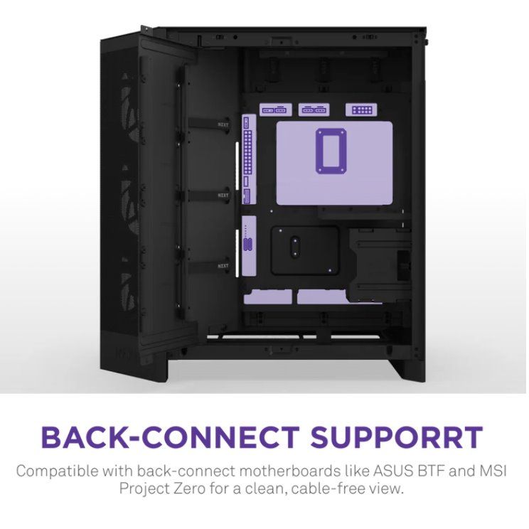 NZXT case H9 Flow RGB, ATX, Large Dual Chamber Mid Tower, black