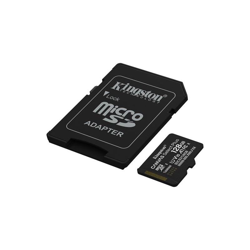 Kingston 128GB microSDXC Canvas Select Plus Gen3 150MB/s A1 Card + adaptér