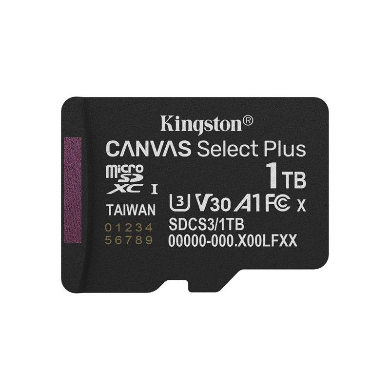 Kingston 1TB microSDXC Canvas Select Plus Gen3 150MB/s A1 Card + adaptér