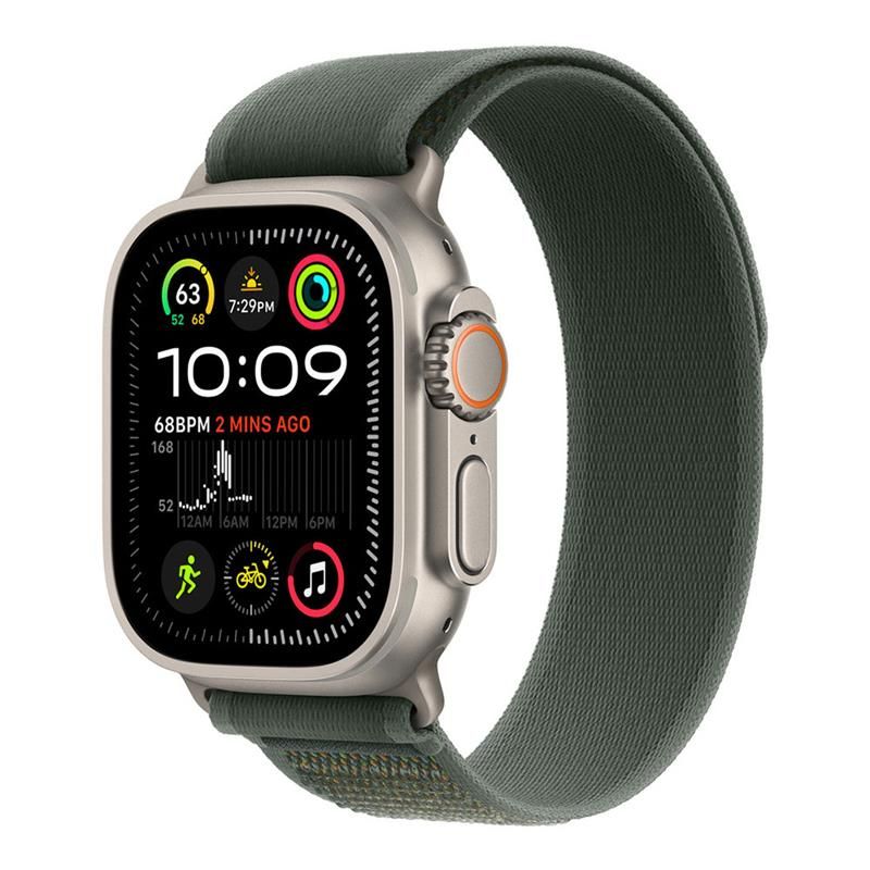 Apple Watch 49mm Green Trail Loop - M/L - Natural Titanium Finish *Rozbalený*x