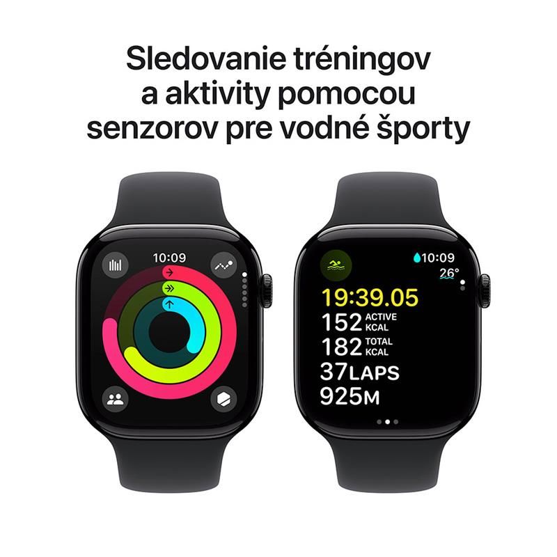 Apple Watch Series 10 GPS 46mm puzdro z klavírne čierneho hliníka *Použitý s DPH - Trieda A*