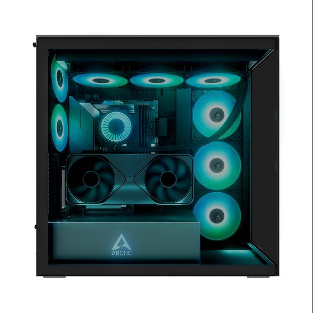 ARCTIC Premium PC Case Xtender VG (Black), Vertical GPU Mounting, E-ATX