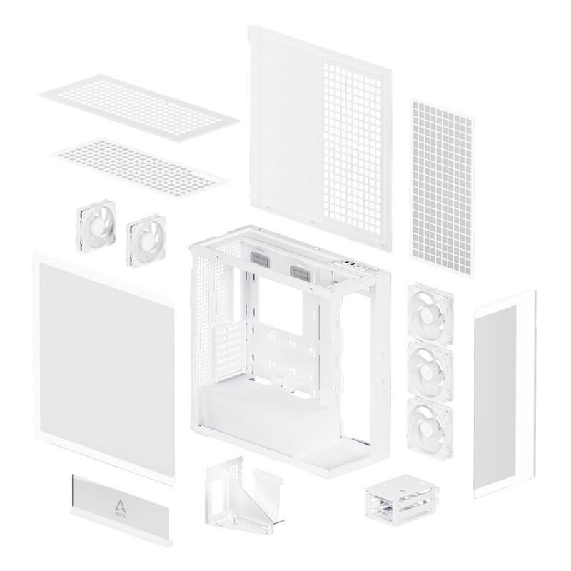 ARCTIC Premium PC Case Xtender VG (White), Vertical GPU Mounting, E-ATX