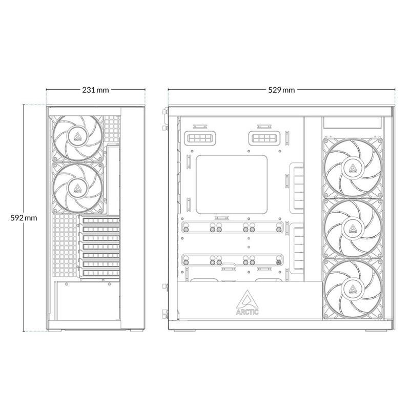 ARCTIC Premium PC Case Xtender (White), E-ATX