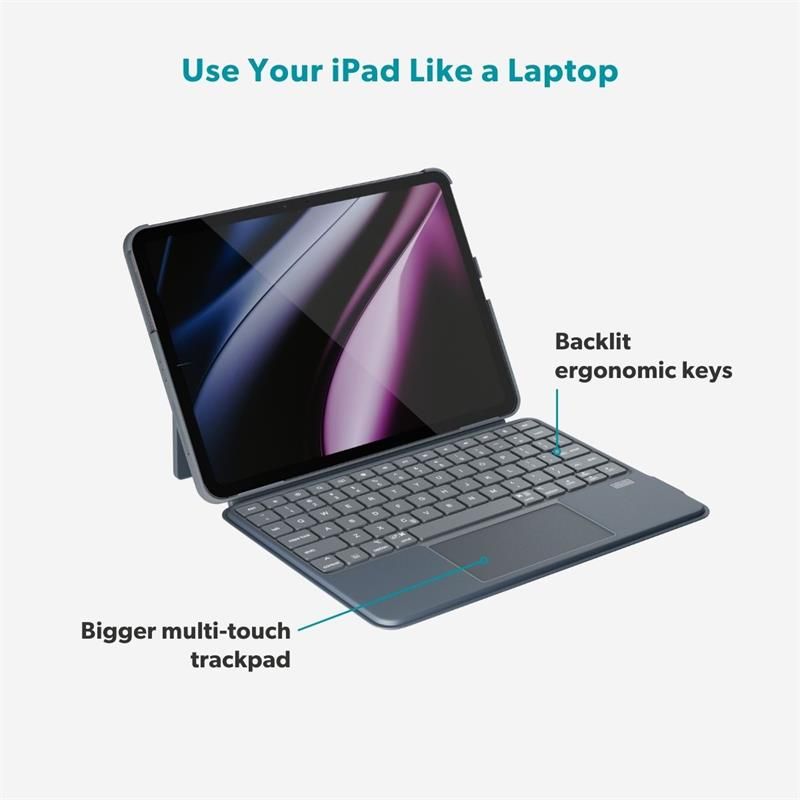 Epico UltraBoard podsvietená klávesnica s puzdrom EK30 pre Apple iPad 10,9" (2022)/11" A16 - SK - šedá