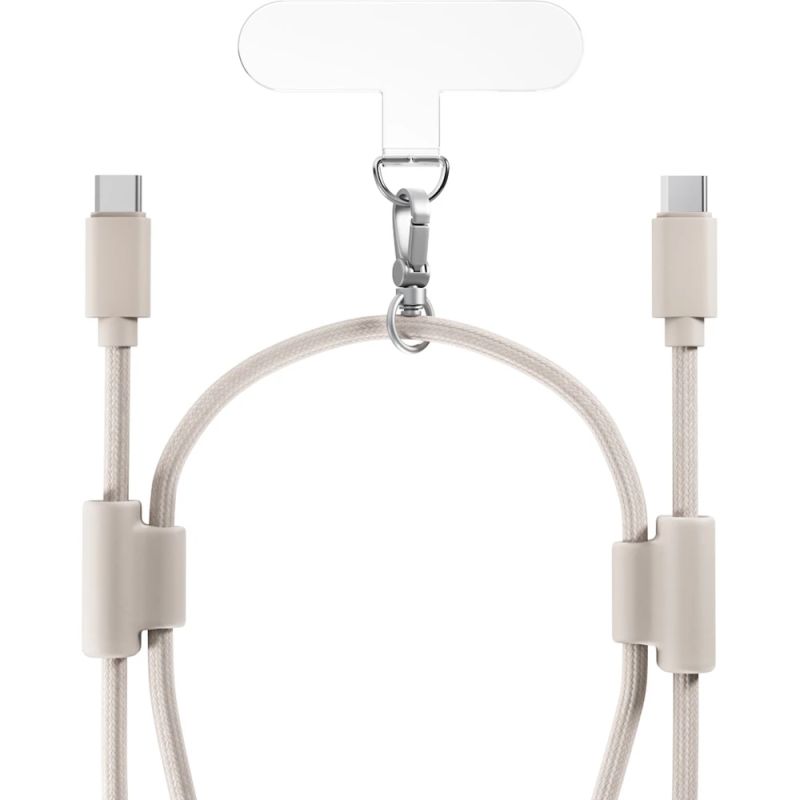 EPICO šnúrka na telefón s USB-C na USB-C káblom - béžová