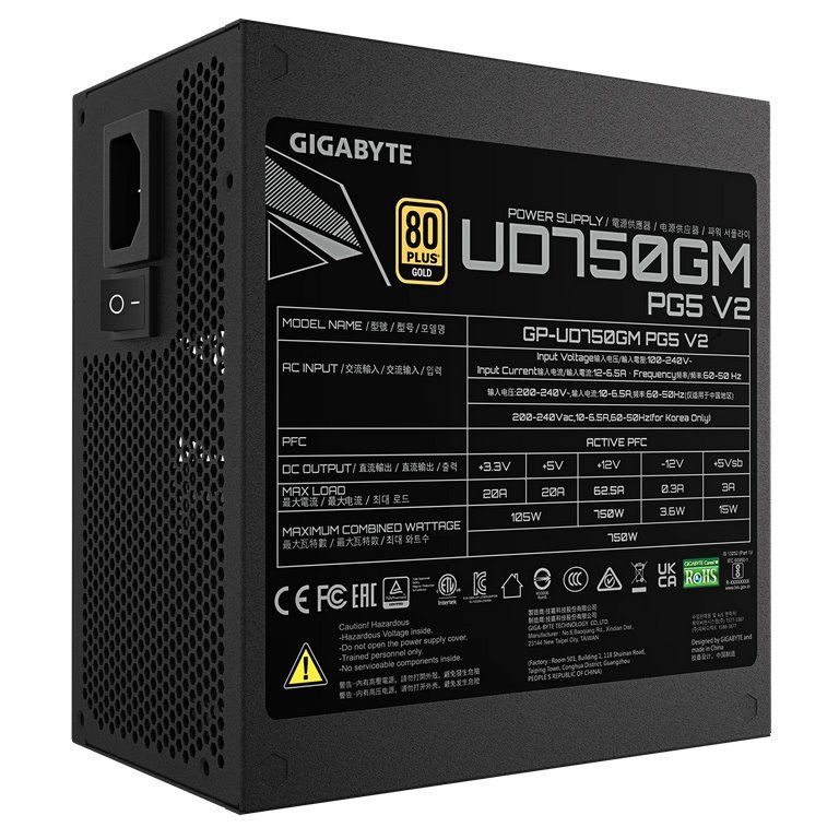 Gigabyte UD750GM PG5 V2 750W 80+ Gold Modular PCIe 5
