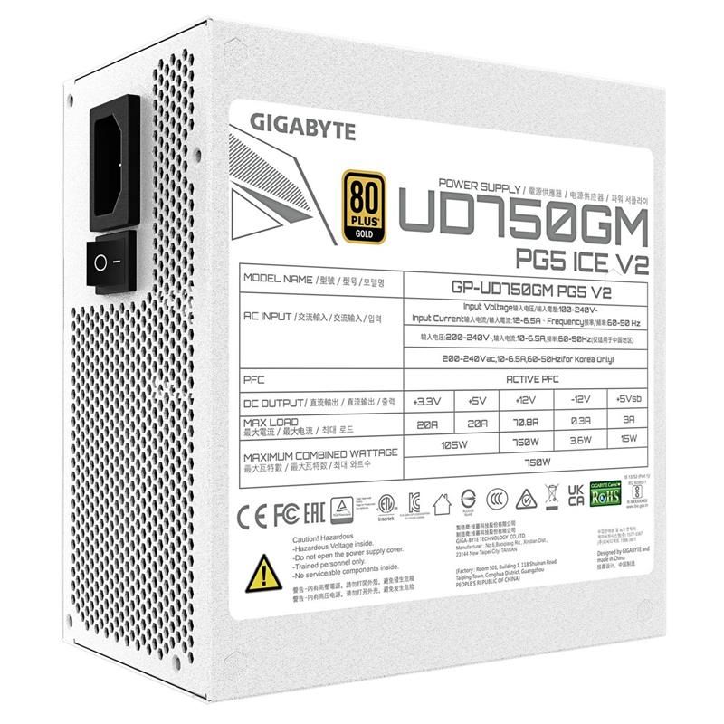 Gigabyte UD750GM PG5 V2 ICE 750W 80+ Gold Modular PCIe 5