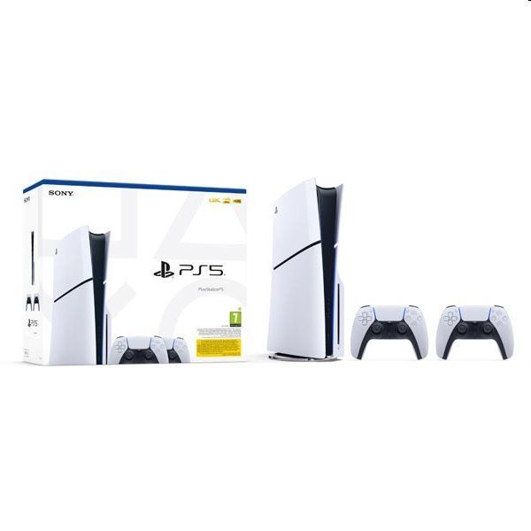 PlayStation 5 1TB (Model Slim) + PlayStation 5 DualSense Wireless Controller, black & white