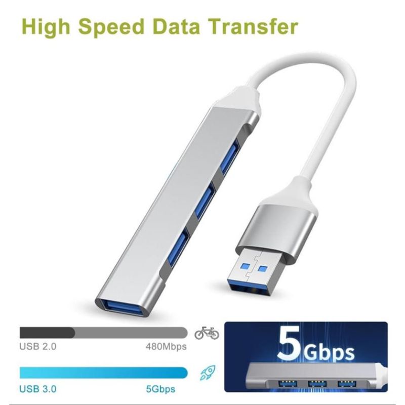 PremiumCord Hub USB3.2 A na USB3.2 A + 3x USB2.0 A, SuperSpeed 5Gbps, hliníkové púzdro