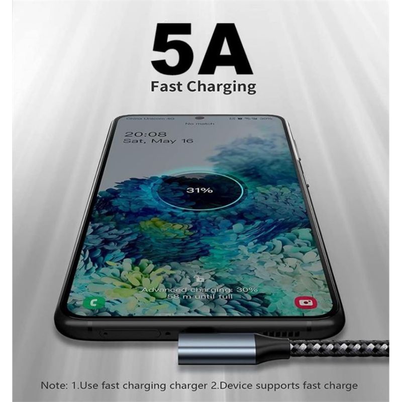 PremiumCord USB-C 2x zahnutý kábel ( USB 3.2 GEN 2x2, 5A, 100W, 20Gbit/s ) bavlnený oplet, 2m