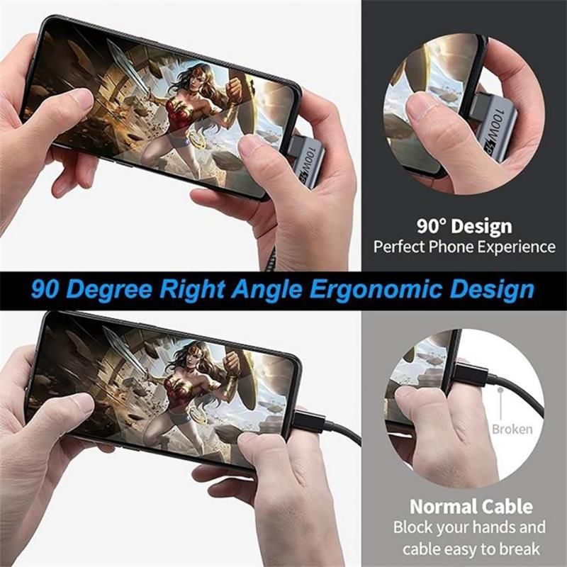 PremiumCord USB-C 2x zahnutý kábel ( USB 3.2 GEN 2x2, 5A, 100W, 20Gbit/s ) bavlnený oplet, 3m