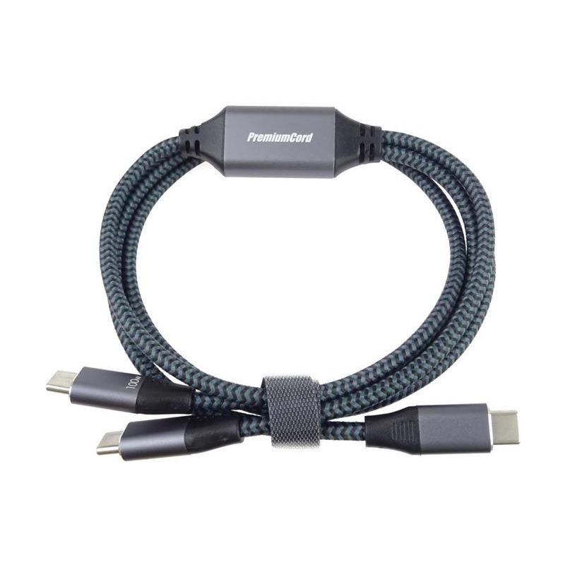 PremiumCord USB-C Inteligentný rýchlo nabíjací zo smart napájaním kábel 1m