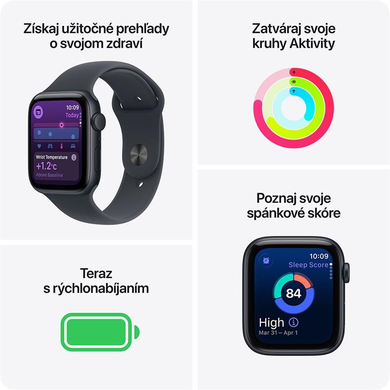 Apple Watch SE 3 GPS 40mm Hviezdny biely hliník s hviezdnym bielym športovým remienkom - M/L *Rozbalený*