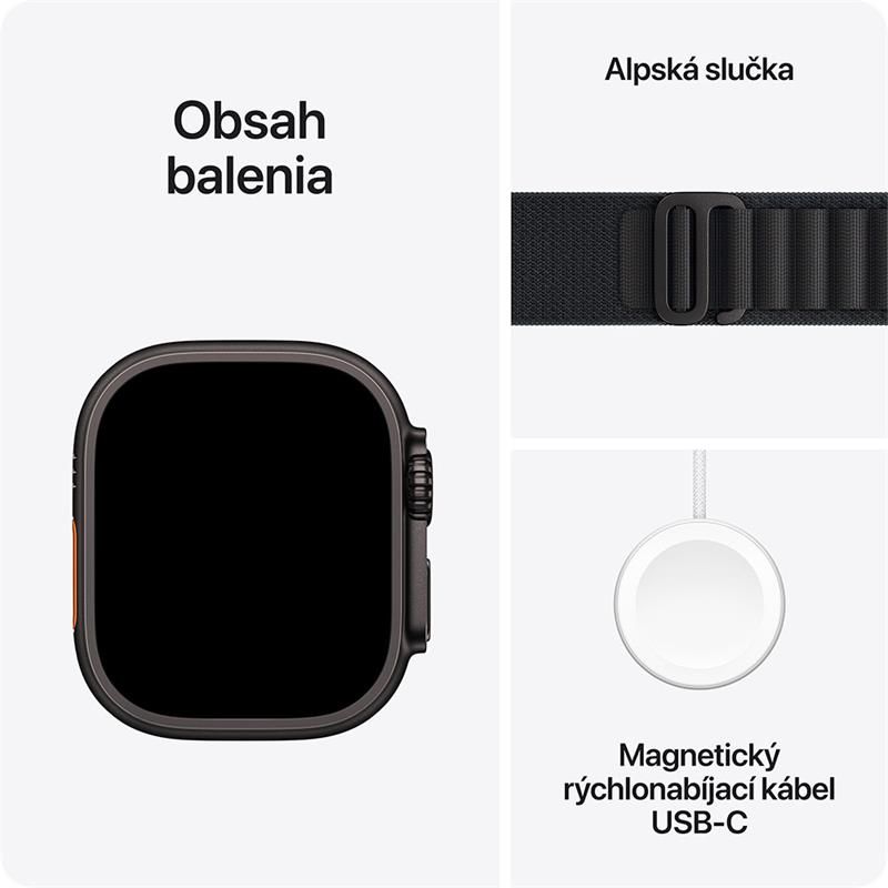 Apple Watch Ultra 3 GPS + Cellular 49mm Black Titanium Case with Black Alpine Loop - Small *Rozbalený*