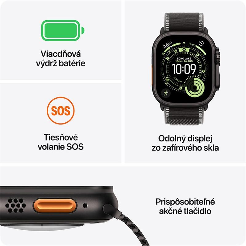 Apple Watch Ultra 3 GPS + Cellular 49mm Black Titanium Case with Black Alpine Loop - Small *Rozbalený*