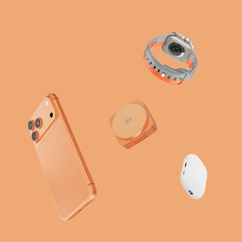 Cubenest 3v1 Qi2.2 Skladacia bezdrôtová magnetická nabíjačka SQ312 Oranžová *Rozbalený*