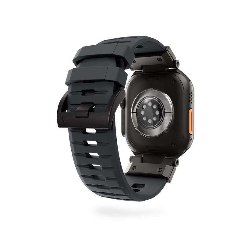 Epico Rubber Pro remienok s nerezovým zapínaním pre Apple Watch 49/46/45/44/42mm - čierna