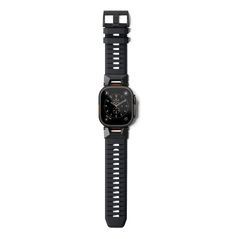 Epico Rubber Pro remienok s nerezovým zapínaním pre Apple Watch 49/46/45/44/42mm - čierna