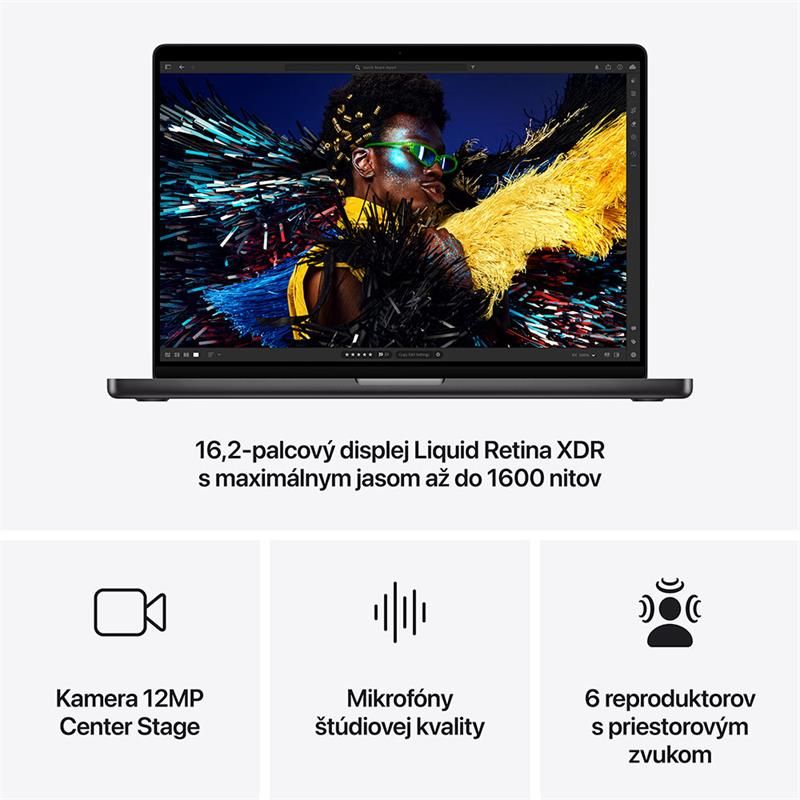 MacBook Pro 16" M4 Pro 14C CPU 20C GPU 48/512 GB kozmická čierna SK *Použitý s DPH - Trieda A*