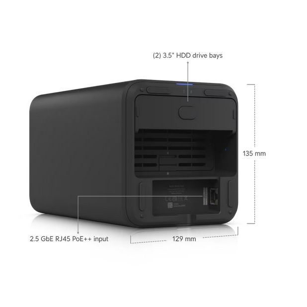 Ubiquiti UniFi UNAS-2 Black  (2x 3,5"HDD; 2,5GLAN, POE++)