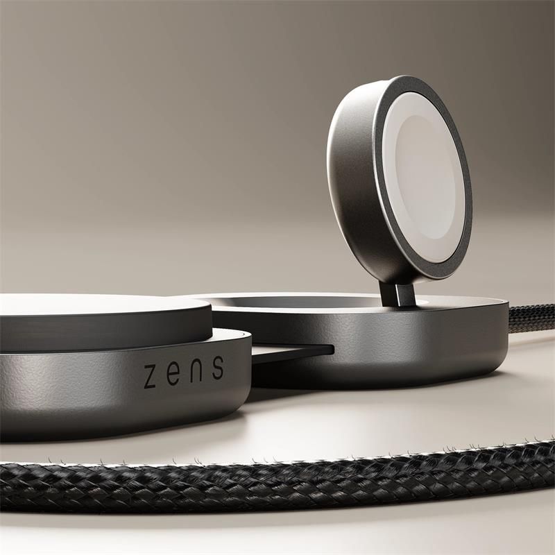 ZENS Pro 3 USB C - C cable 1,5 m 240W Qi2 charger+ Watch Black