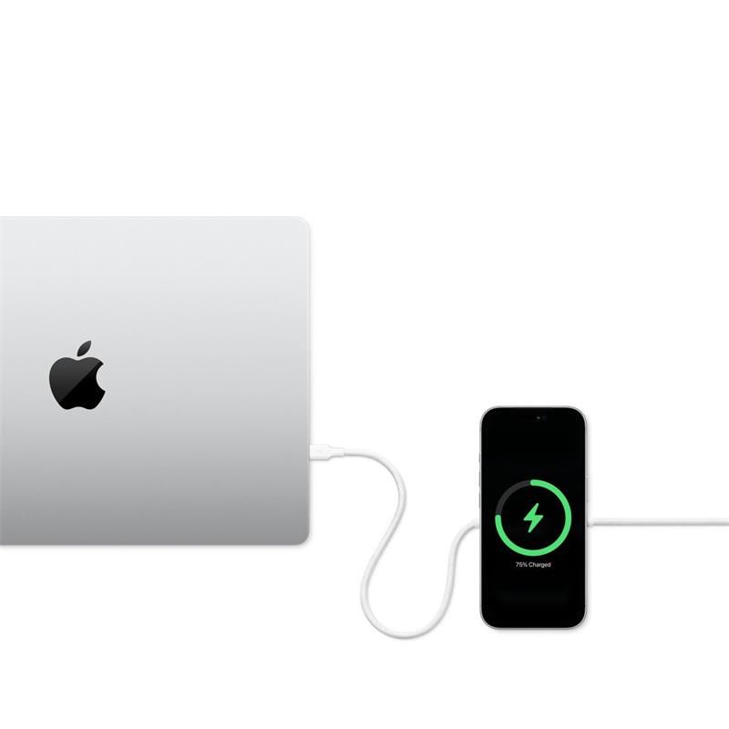 ZENS USB C - C Pro 2 cable 1,5 m 240W with Qi2,charger White