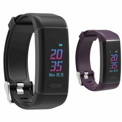 Carneo G-Fit+ fitness náramok s GPS, čierny + fialový náramok na pgs.sk
