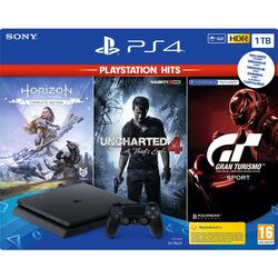 Sony PlayStation 4 Slim 1TB, jet black + Gran Turismo Sport CZ + Uncharted 4: A Thief’s End CZ + Horizon: Zero Dawn na pgs.sk