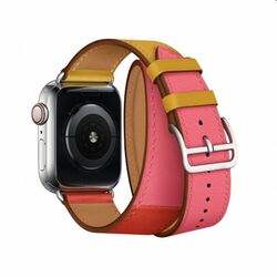 Remienok z teľacej kože (dlhý) COTEetCI pre Apple Watch 42/44/45mm, oranžovo/ružový na pgs.sk