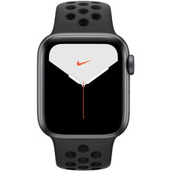 Apple Watch Nike Series 5 GPS, 44mm, kozmická sivá, hliníkové puzdro s športovým remienkom antracitová/čierna Nike, Trieda A - pou na pgs.sk