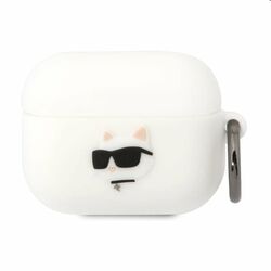 Karl Lagerfeld 3D Logo NFT Choupette Head silikónový obal pre Apple AirPods Pro, biely na pgs.sk