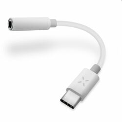 FIXED LINK adapter for connecting headphones from USB-C to a 3.5 mm jack with DAC chip, white - OPENBOX (Rozbalený tovar na pgs.sk