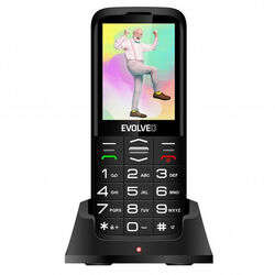 Evolveo EasyPhone XO, mobilný telefón pre seniorov s nabíjacím stojanom, čierny na pgs.sk
