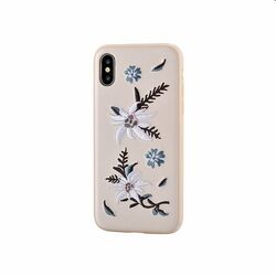 Zadný kryt Devia Flower Embroidery pre iPhone X/XS, ružová