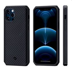 Puzdro Pitaka MagEZ Pro z aramidových vlákien pre iPhone 12, čierne/šedé