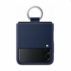 Puzdro Silicone Cover s držiakom na prst pre Samsung Galaxy Z Flip3, navy