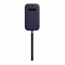 Kožený návlek s MagSafe pre Apple iPhone 12, 12 Pro, tmavofialová