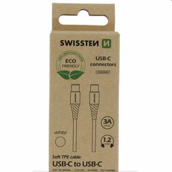 Swissten Data Cable USB-C / USB-C 1,2 m, biely foto