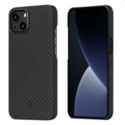 Puzdro Pitaka MagEZ z aramidových vlákien pre iPhone 13 mini, čierne/šedé