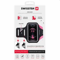 Športové puzdro Swissten Armband 7", ružová foto