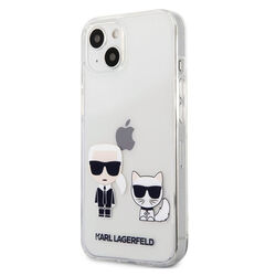 Puzdro Karl Lagerfeld PC/TPU Ikonik Karl and Choupette pre iPhone 13, transparent