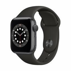 Apple Watch Series 6 GPS, 44mm Space Gray Aluminium Case, Trieda C - použité, záruka 1  